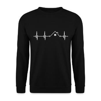 Heartbeat Roofer ECG Pulse - Unisex Sweatshirt - black - Front - Alina (178cm) & Michal (187cm)