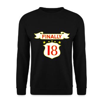 18ème anniversaire enfin 18 - Sweat-shirt Unisexe - noir - Devant - Alina (178cm) & Michal (187cm)
