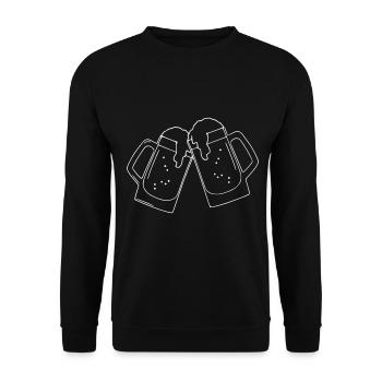 Beer Drawing Party Celebrate White - Unisex Sweatshirt - black - Front - Alina (178cm) & Michal (187cm)