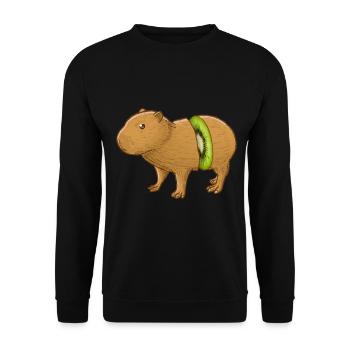 Capybara Kiwi - Sweat-shirt Unisexe - noir - Devant - Alina (178cm) & Michal (187cm)