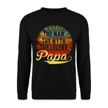 Papa - L'homme, le mythe, la légende - Sweat-shirt Unisexe - noir - Devant - Alina (178cm) & Michal (187cm)