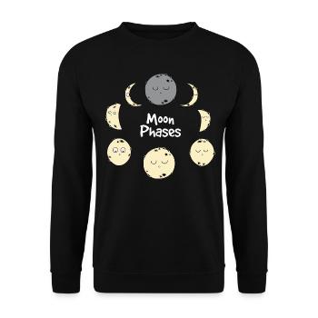Mondphasen - Unisex Pullover - Schwarz - Vorne - Alina (178cm) & Michal (187cm)