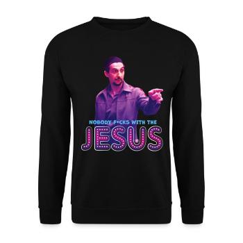 The Big Lebowski - Nobody F*cks With The Jesus - Unisex Sweatshirt - black - Front - Alina (178cm) & Michal (187cm)