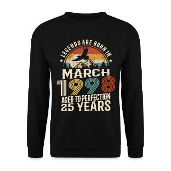 March 1998 - 25 years old - 25th birthday - Unisex Sweatshirt - black - Front - Alina (178cm) & Michal (187cm)
