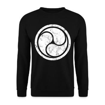 Triple Yin Yang, Tao, Zen Buddhism, Tibet, Japan - Unisex Sweatshirt - black - Front - Alina (178cm) & Michal (187cm)