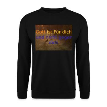 Gott ist für dich - Unisex Pullover - Schwarz - Vorne - Alina (178cm) & Michal (187cm)