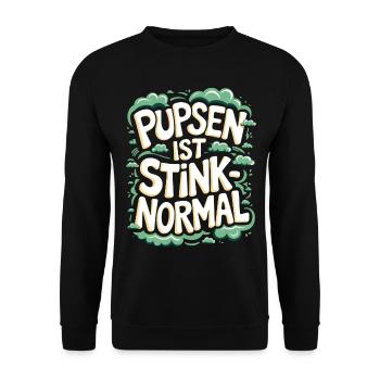 Furzen Spruch Pupsen Stinken Furz Geschenk - Unisex Pullover - Schwarz - Vorne - Alina (178cm) & Michal (187cm)