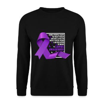 Lupus Bewusstseins Monat - Unisex Pullover - Schwarz - Vorne - Alina (178cm) & Michal (187cm)