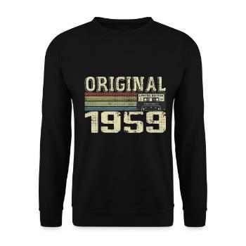 1959 Birthday Parties - 1959 Retro Gift - Unisex Sweatshirt - black - Front - Alina (178cm) & Michal (187cm)