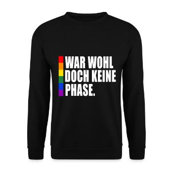 Keine Phase LGBT Gay Pride Coming Out CSD - Unisex Pullover - Schwarz - Vorne - Alina (178cm) & Michal (187cm)