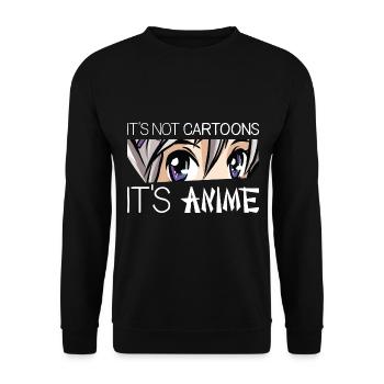 Ce ne sont pas des dessins animés, c'est un manga japonais d'anime - Sweat-shirt Unisexe - noir - Devant - Alina (178cm) & Michal (187cm)
