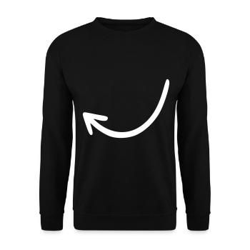 Arrow drawing sketch white - Unisex Sweatshirt - black - Front - Alina (178cm) & Michal (187cm)