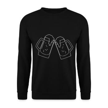 Beer Drawing Party Celebrate White - Unisex Sweatshirt - black - Front - Alina (178cm) & Michal (187cm)