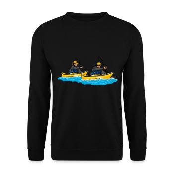 Kayaking Canoeing Water Sports - Unisex Sweatshirt - black - Front - Alina (178cm) & Michal (187cm)