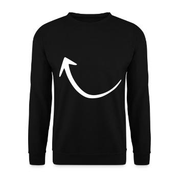 Pfeil Zeichnung Skizze weiß - Unisex Pullover - Schwarz - Vorne - Alina (178cm) & Michal (187cm)