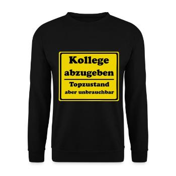 Kollege abzugeben Topzustand aber unbrauchbar - Unisex Pullover - Schwarz - Vorne - Alina (178cm) & Michal (187cm)