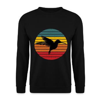 Hummingbird bird retro vintage - Unisex Sweatshirt - black - Front - Alina (178cm) & Michal (187cm)