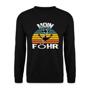 Föhr Moin Nordsee Urlaub Lustiges Geschenk - Unisex Pullover - Schwarz - Vorne - Alina (178cm) & Michal (187cm)
