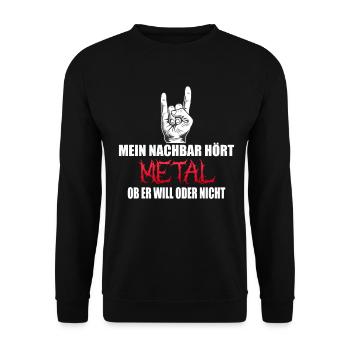 Heavy Metal Musik Metaller lustiges Geschenk - Unisex Pullover - Schwarz - Vorne - Alina (178cm) & Michal (187cm)