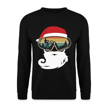 Mountain bike Christmas bike mountain bikers MTB - Unisex Sweatshirt - black - Front - Alina (178cm) & Michal (187cm)