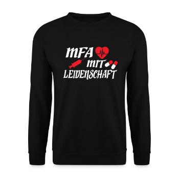 MFA Medizinische Fachangestellte Arzthelferin - Unisex Pullover - Schwarz - Vorne - Alina (178cm) & Michal (187cm)