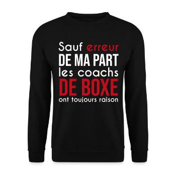coach de boxe toujours raison - Sweat-shirt Unisexe - noir - Devant - Alina (178cm) & Michal (187cm)