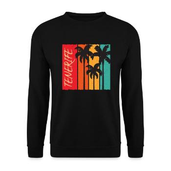 Teneriffa Vintage Spanien Urlaub Geschenk - Unisex Pullover - Schwarz - Vorne - Alina (178cm) & Michal (187cm)