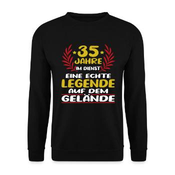 35 Jähriges Dienstjubiläum Firmenjubiläum - Unisex Pullover - Schwarz - Vorne - Alina (178cm) & Michal (187cm)