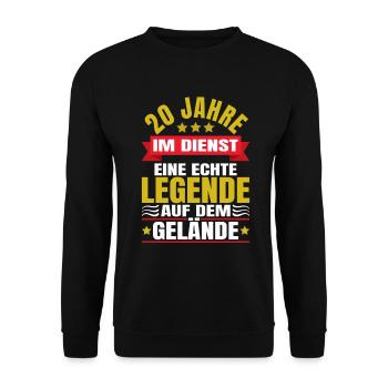 20 Jähriges Dienstjubiläum Firmenjubiläum - Unisex Pullover - Schwarz - Vorne - Alina (178cm) & Michal (187cm)