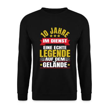 10 Jähriges Dienstjubiläum Firmenjubiläum - Unisex Pullover - Schwarz - Vorne - Alina (178cm) & Michal (187cm)