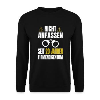 20 Jähriges Dienstjubiläum Firmenjubiläum - Unisex Pullover - Schwarz - Vorne - Alina (178cm) & Michal (187cm)
