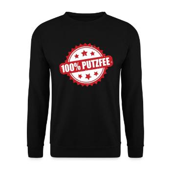 Puzfee Putzfrau Haushaltshilfe Putzkraft - Unisex Pullover - Schwarz - Vorne - Alina (178cm) & Michal (187cm)