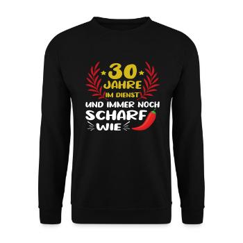 30 Jähriges Dienstjubiläum Firmenjubiläum - Unisex Pullover - Schwarz - Vorne - Alina (178cm) & Michal (187cm)