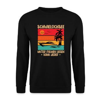 Schwielochsee Vintage - Unisex Pullover - Schwarz - Vorne - Alina (178cm) & Michal (187cm)