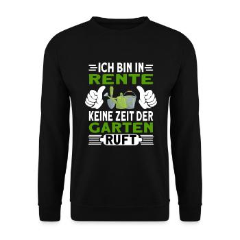 Rente Garten Rentner Gärtner Hobbygärtner - Unisex Pullover - Schwarz - Vorne - Alina (178cm) & Michal (187cm)