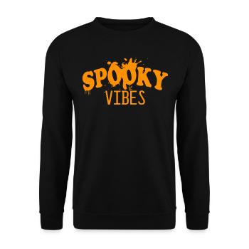 stay spooky vibes witch halloween spruch kürbis - Unisex Pullover - Schwarz - Vorne - Alina (178cm) & Michal (187cm)