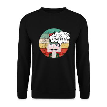 Nussknacker Weihnachten Weihnachtsgeschenk - Unisex Pullover - Schwarz - Vorne - Alina (178cm) & Michal (187cm)