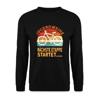 Jugendweihe Geschenke für Jungen und jugendliche - Unisex Pullover - Schwarz - Vorne - Alina (178cm) & Michal (187cm)