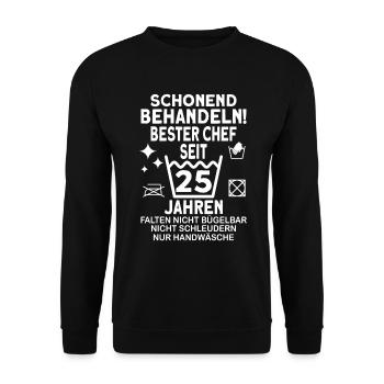 Chef 25 Jahre Dienstjubiläum Bester Chef Jubiläum - Unisex Pullover - Schwarz - Vorne - Alina (178cm) & Michal (187cm)