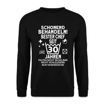Chef 30 Jahre Dienstjubiläum Bester Chef Jubiläum - Unisex Pullover - Schwarz - Vorne - Alina (178cm) & Michal (187cm)