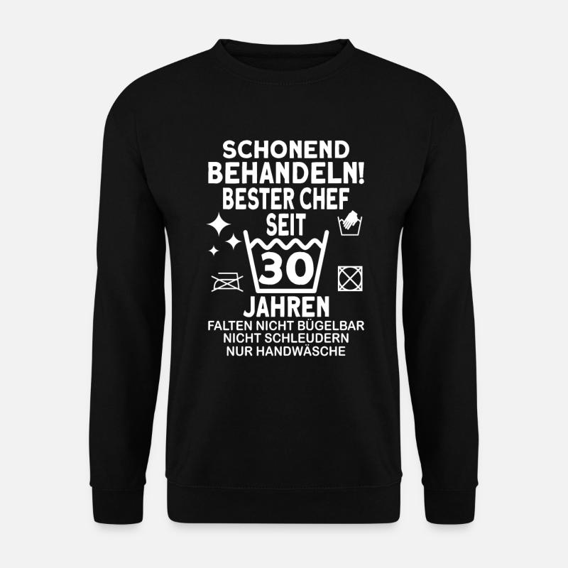 Chef 30 Jahre Dienstjubiläum Bester Chef Jubiläum - Unisex Pullover - Schwarz