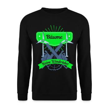 Bäume und keine Windräder - Unisex Pullover - Schwarz - Vorne - Alina (178cm) & Michal (187cm)