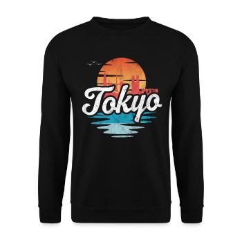 Tokyo - Unisex Sweatshirt - black - Front - Alina (178cm) & Michal (187cm)