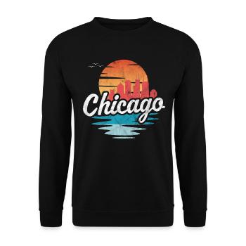 Chicago - Unisex Sweatshirt - black - Front - Alina (178cm) & Michal (187cm)