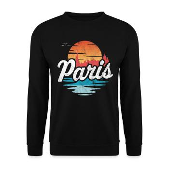Paris - Unisex Pullover - Schwarz - Vorne - Alina (178cm) & Michal (187cm)
