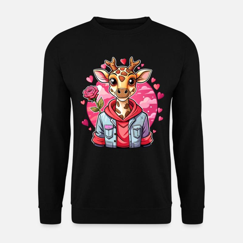 Giraffen-Parade: Coole Giraffe - Unisex Pullover - Schwarz