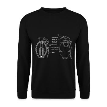 M26-Granate-Schema Grenadier M26-Granate - Unisex Pullover - Schwarz - Vorne - Alina (178cm) & Michal (187cm)