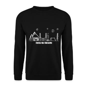 Keep it Simple Tente de camping en plein air Van Camping - Sweat-shirt Unisexe - noir - Devant - Alina (178cm) & Michal (187cm)