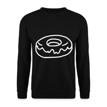 Donut Emoji Donuts Sticker Skizze weiß - Unisex Pullover - Schwarz - Vorne - Alina (178cm) & Michal (187cm)