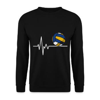 VOLLEYBALL Heartbeat Shirt Sport Volleyball Team - Unisex Sweatshirt - black - Front - Alina (178cm) & Michal (187cm)